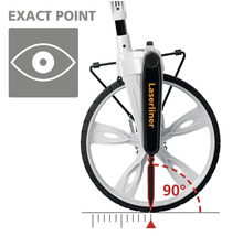 Logo Laserliner sur une roue de mesure pour une détermination précise des points
