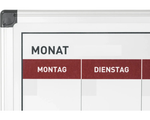 Detailansicht eines Kalenders mit den Wörtern Monat, Montag und Dienstag.