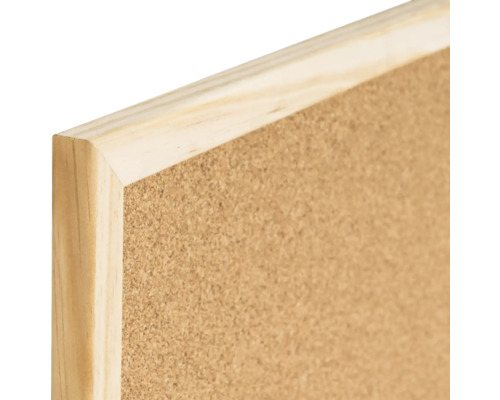 Vue détaillée d''un panneau de liège avec cadre en bois
