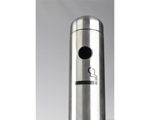 Stehender Aschenbecher aus Metall mit Zigarettensymbol