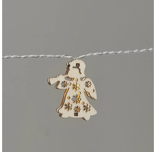 Guirlande lumineuse avec pendentif ange en bois