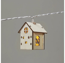 Guirlande lumineuse avec motifs de maison en bois