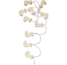 Guirlande lumineuse avec motifs de chaussettes en bois