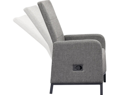Verstellbarer Sessel mit Stoffbezug und Armlehnen