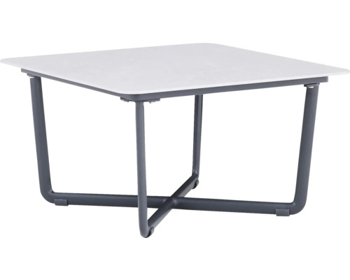 Table d'appoint carrée avec cadre en métal et plateau