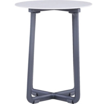 Table d'appoint avec plateau rond et structure métallique