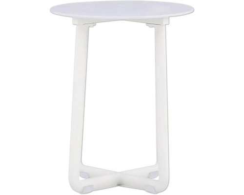 Table haute blanche avec plateau de table rond