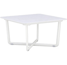 Table de jardin carrée avec piètement en métal