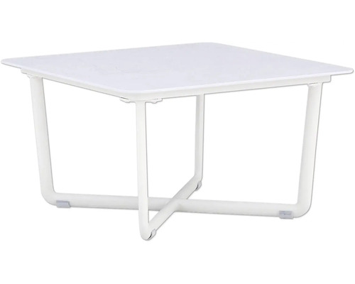 Table de jardin carrée avec piètement en métal