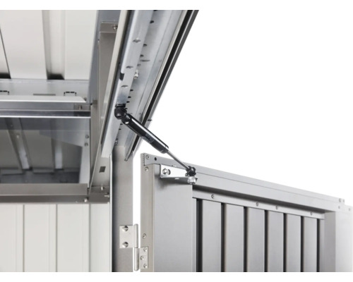 Detailansicht einer Gerätebox mit Gasdruckfeder