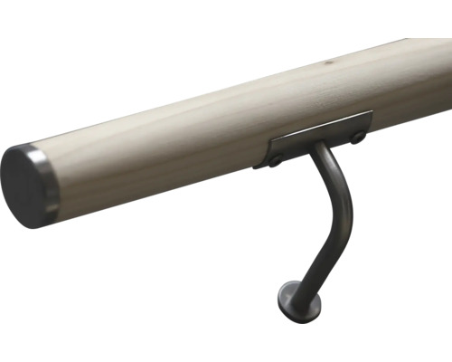 Main courante en bois avec support métallique