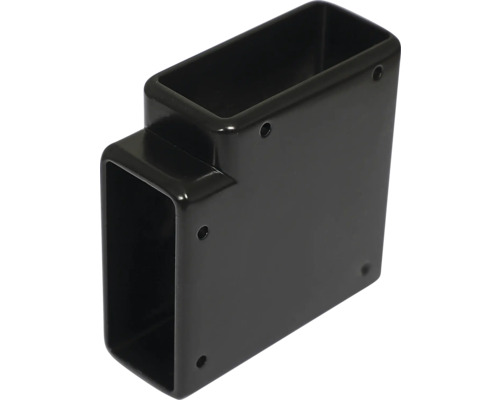 Connecteur d''angle noir en métal avec trous de vis