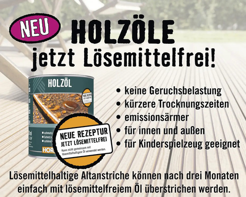 Abbildung von lösemittelfreiem Holzöl für den Innen- und Außenbereich