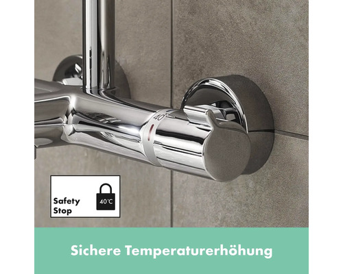 Robinet de douche avec butée de sécurité à 40 degrés