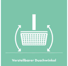 Symbole pour angle de douche réglable