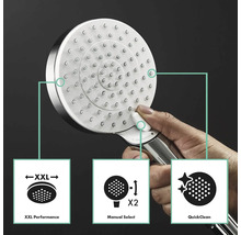 Douchette avec performance XXL, sélection manuelle et fonction QuickClean