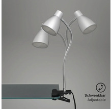 Lampe à pince avec trois têtes d''éclairage et bras flexible