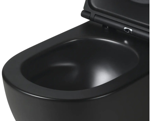 WC suspendu à fond creux avec bride et siège de WC