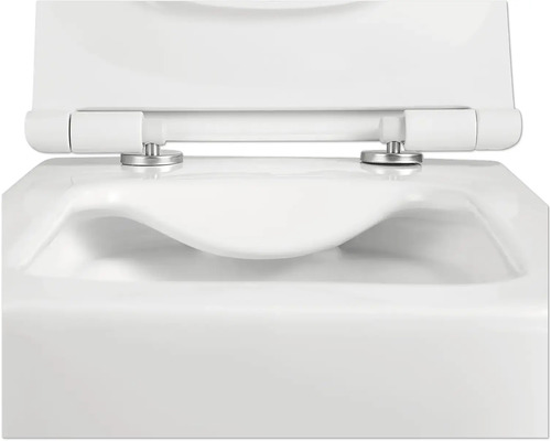 Gros plan d''un siège de toilette blanc avec couvercle