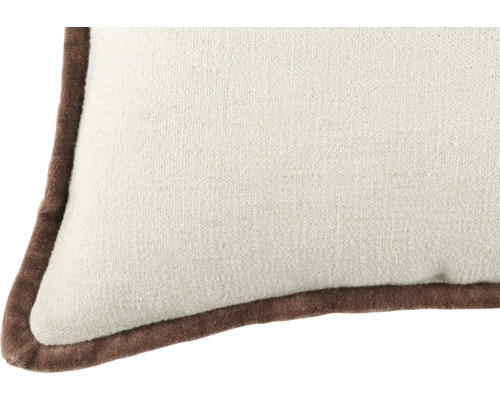 Coussin décoratif avec bordure marron