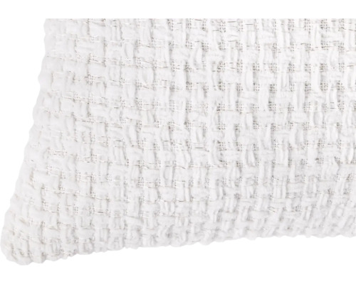 Coussin décoratif blanc à texture tissée