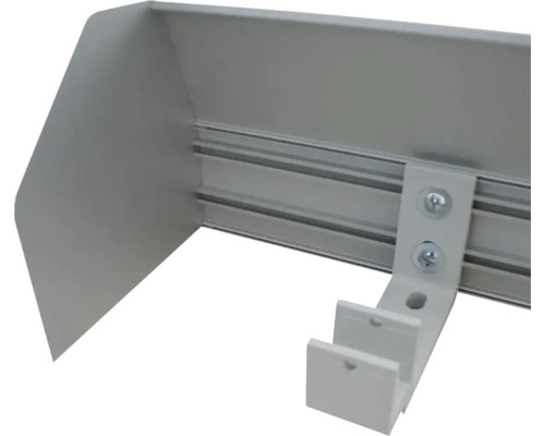 Cache de store vénitien en aluminium avec profilé de support et support