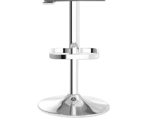 Chromfarbener Barhocker mit Fußstütze