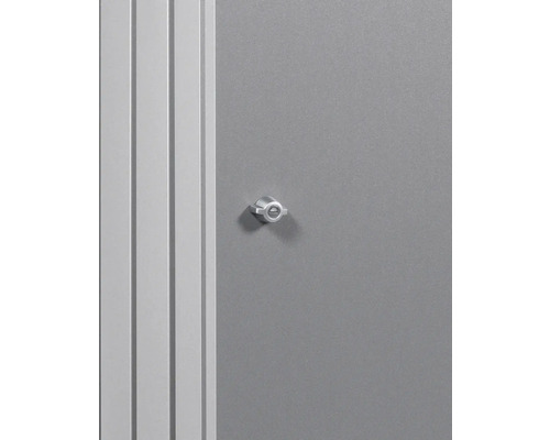 Vue détaillée d''une armoire métallique avec poignée et porte