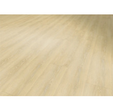 Sol stratifié clair avec aspect bois.