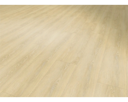 Sol stratifié clair avec aspect bois.