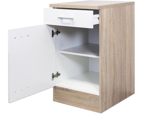 Offener Unterschrank mit Schublade und Einlegeböden