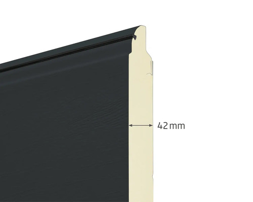 Detailansicht einer 42 mm dicken Fassadenverkleidung