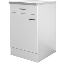 Meuble bas blanc avec tiroir et porte pour salle de bain ou cuisine