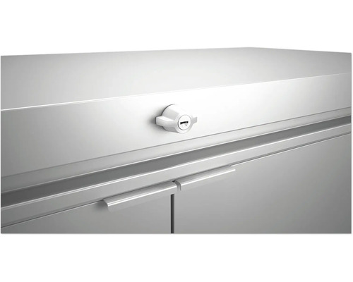 Gros plan d''une armoire métallique verrouillée avec poignées