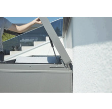 Coffre de rangement extérieur ouvert pour coussins de meubles de jardin
