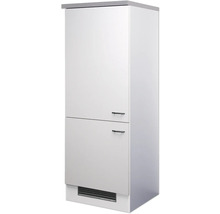 Armoire haute blanche avec deux portes et poignées