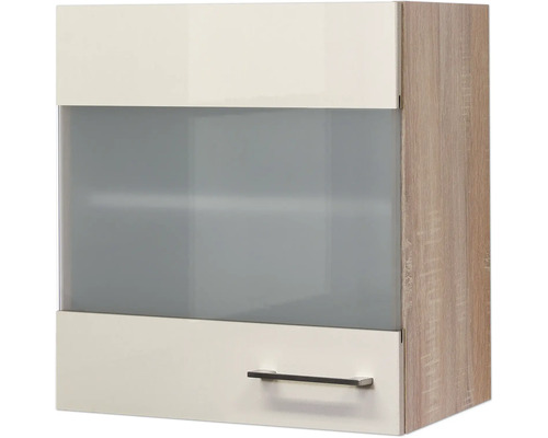 Armoire murale avec une porte, un tiroir et une vitre en verre dépoli