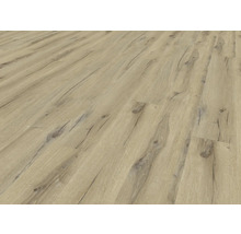 Nahaufnahme von hellem Laminatboden mit Holzoptik