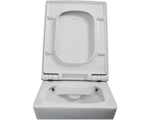 WC suspendu avec bride ouverte et abattant de WC