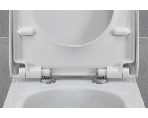 Abattant de WC ouvert en céramique sanitaire avec charnières en acier inoxydable