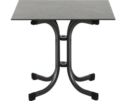 Klapptisch mit quadratischer Tischplatte und Metallgestell