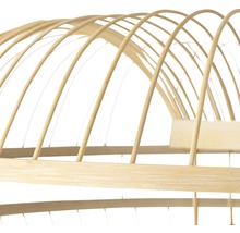 Suspension 1 ampoule hxØ 120x48 cm nature/noir