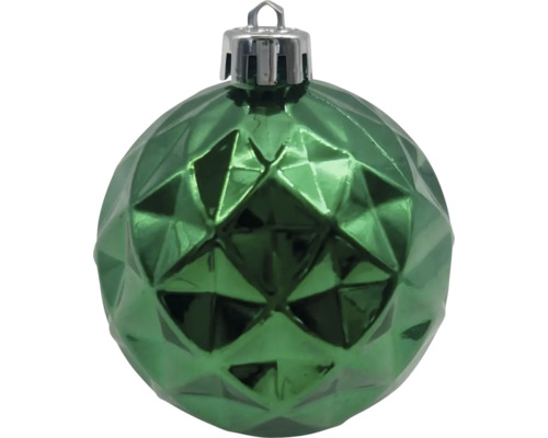 Boule de Noël verte avec motif géométrique