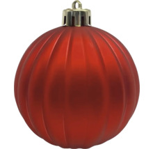 Boule de Noël rouge avec surface nervurée