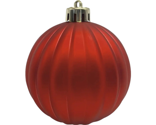 Boule de Noël rouge avec surface nervurée