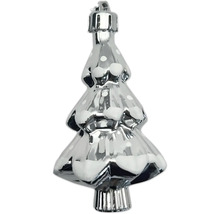 Décoration de sapin de Noël argentée en forme de sapin