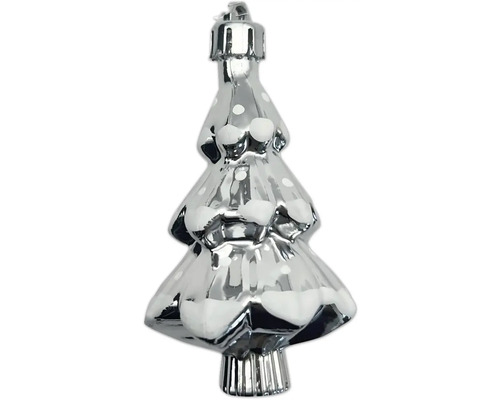 Décoration de sapin de Noël argentée en forme de sapin