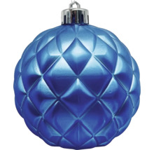 Boule de Noël bleue avec motif en losange pour la décoration