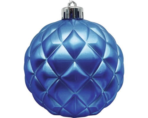 Boule de Noël bleue avec motif en losange pour la décoration