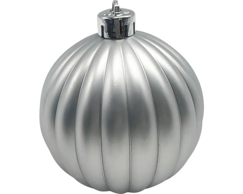 Boule de Noël argentée avec motif rainuré